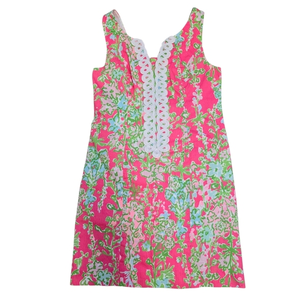 Lilly Pulitzer Cathy Flamingo Pink Southern Charm Lace Front Shift Dress size 0 - Picture 6 of 6